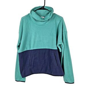 Carve Designs Women's Size Small Green Blue Pullover Sweater Cowl Neck NWOT